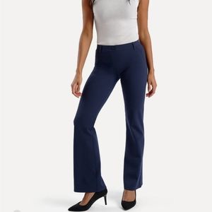 Betabrand Boot-Cut Classic Dress Pant Yoga Pant Navy Petite 2xl
